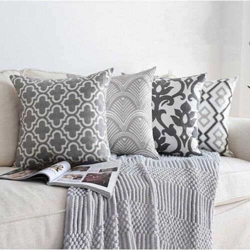 Nordic Design Cotton Linen Decorative Cushion Covers 45x45cm Floral Pattern Home Pillow Case Cover For Sofa Bedroom