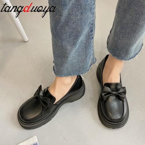 Women girl Uniform Shoes bow Uwabaki Japanese JK Round Toe Women Girls School Students Lolita Black Cosplay Shoes Rubber Sole