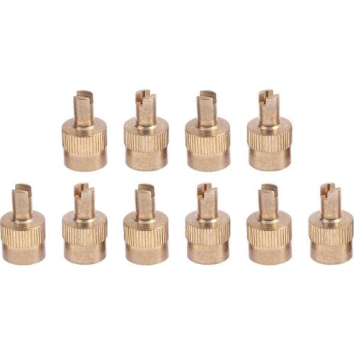 10Pcs Copper Slotted Head Valve Stem Cap for Schrader Car Motorcycle Valve Wheel Tyre Tire Valvol Lid Dust Cover Auto Accessory