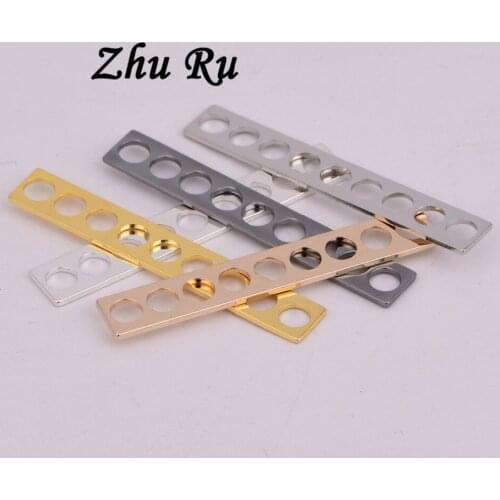 10pcs ZHU RU 41*6.2mm Charms Hollow nine-hole rectangle Connector embellishments Pendants Making DIY Handmade Jewelry