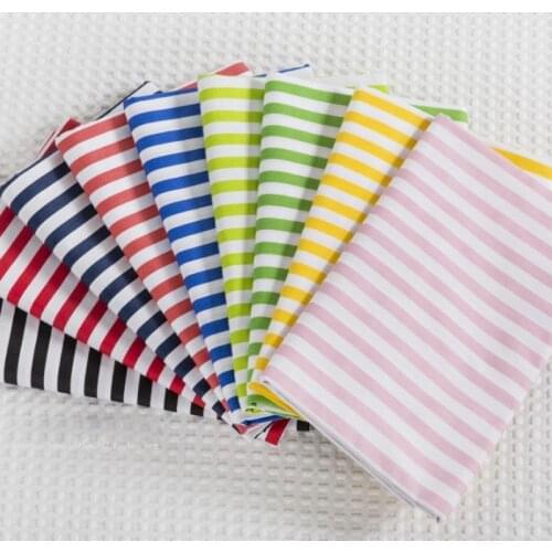 160CM*50CM cotton navy blue red green yellow pink black wide stripe fabric for DIY bedding apparel patchwork home decoration