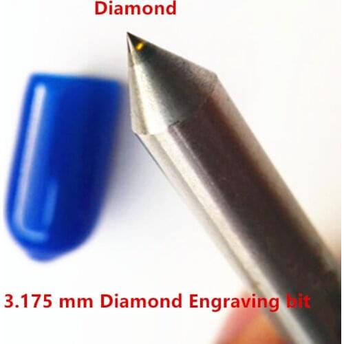 3.175 mm 3mm Diamond Engraving bits drag engraver cnc diamond point metal stone Carving milling cutting tools 2pcs