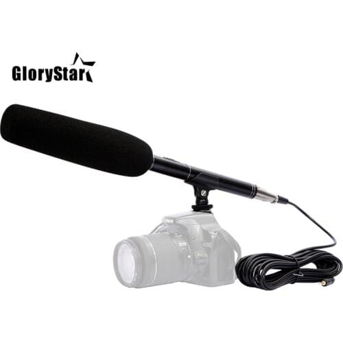 2 in1 Phone Interview Shotgun Microphone Directional Camera Recording Video Mic for iPhone Samsung Nikon Canon DSLR DV Condenser