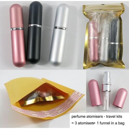 200 X 5ml Refillable Mini Perfume Spray Bottle Aluminum Spray Atomizer Funnel Portable Travel Cosmetic Container Perfume Bottle