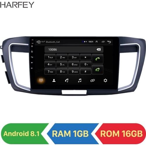 Harfey 10.1inch Android 8.1 Car Multimedia Player GPS radio for 2013 Honda Accord 9 2.4L High version support Carplay TPMS 2din