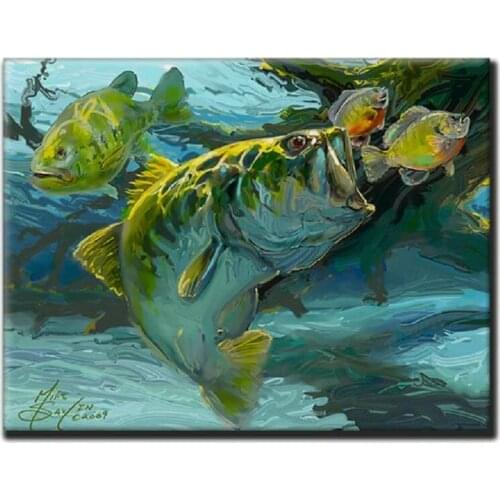 Diy diamond painting kit 5D Abstract perch diamond painting cross stitch Animal fish handmake embroidery beadwork mosaic decor