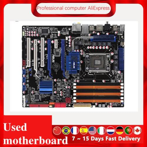 For ASUS P6T Used original motherboard Socket LGA 1366 DDR3 X58 X58M Desktop Motherboard