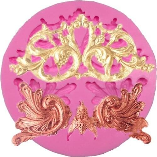 European lace embossed silicone mold DIY fondant cake mold, fondant chocolate soap mold, decorative baking tray