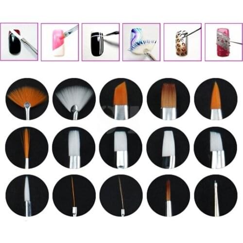 15x Nail Art Gel Design Pen Painting Polish Brush Dotting Drawing Tool Set