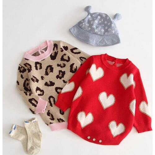 Newborn Baby Girls Knit Long Sleeve Romper