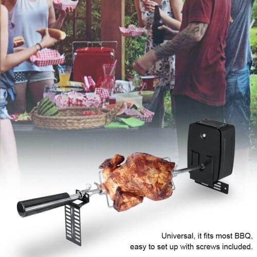 Easy Install Meat Forks Tools Camping Household Cooking BBQ Motor Set Electric Automatic Rotisserie Spit Rod Camping Equipment