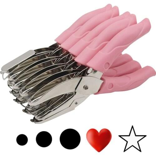 Love Hole punch Tiny Shaped Circle Metal Single Handheld Hole Paper Punch Punchers With Soft-Handled For Tags Clothing Ticket