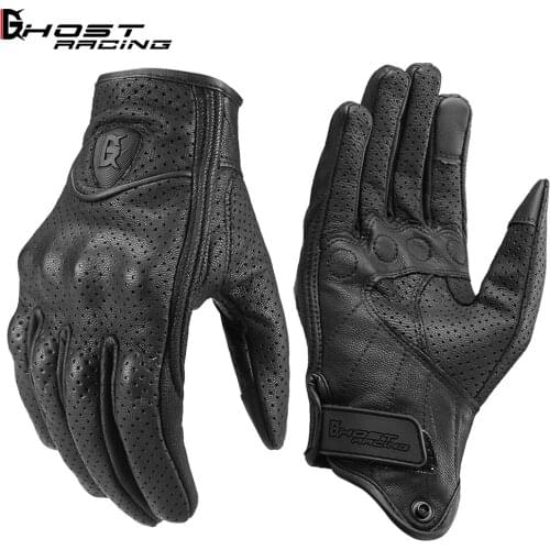 Motorcycle Gloves Leather Moto Carbon Fibre Motocross Gloves Touch Function Guantes Motorbike Racing Gloves