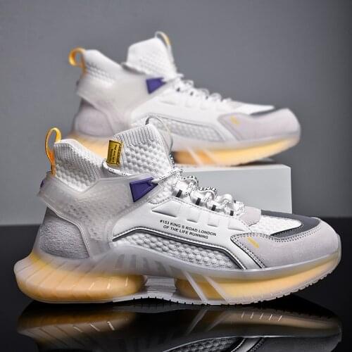 Men Shoes Sports Street Fashion High Top Sneakers Men Casual Mesh Shoes Boys Zapatos De Hombre Cool Basket Tenis Masculino