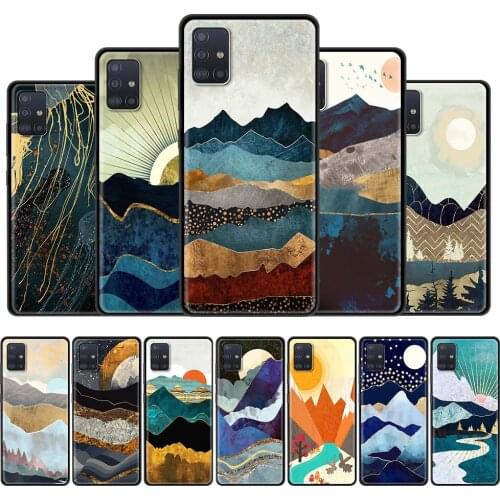 Soft Phone Case For Samsung Galaxy A51 A71 A21s A31 A41 M31 A11 A12 M51 A32 5G M30s A91 A42 Cover Funda Mountain Oil Painting
