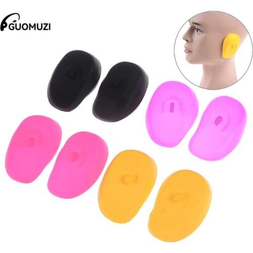 2pcs Salon Hair Dye Silicone Ear Cover Shield Barber Shop Anti Staining Earmuffs Ears Diving Shower Anti-Noise Sleeping Ear Plug