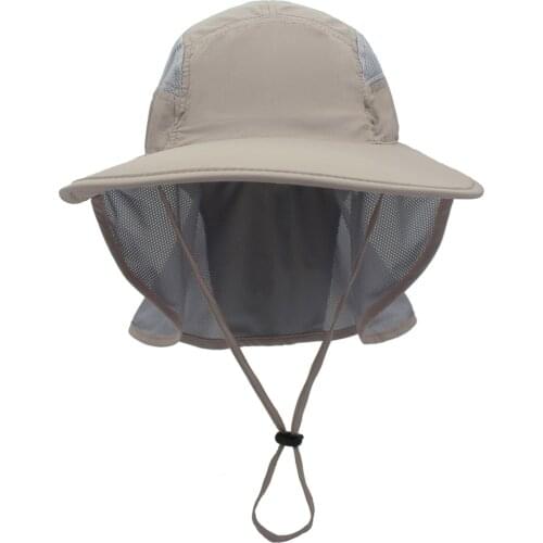 Outfly Bucket Hats with Neck Guard Wide-brimmed Sunhat For Men and Women In Summer Polyester Quick-drying Shawl Hat