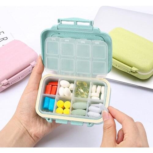 Wheat Straw Portable Portable Medicine Box Packaging Mini Travel Medicine Moisture-Proof Sealing Kit