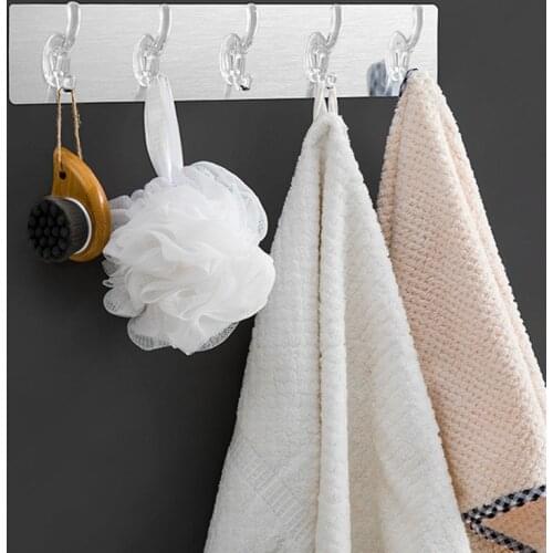 Transparent Adhesive Seamless Wall Hooks Strong Non Marking Sticking Hook Waterproof Oil-proof No Punching Hooks E7