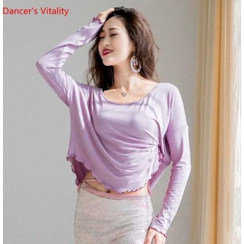 Belly Dance Top Cotton Loose Shirt Long Sleeve Practice Clothes Female Adult Elegant Profession Performance Clothing