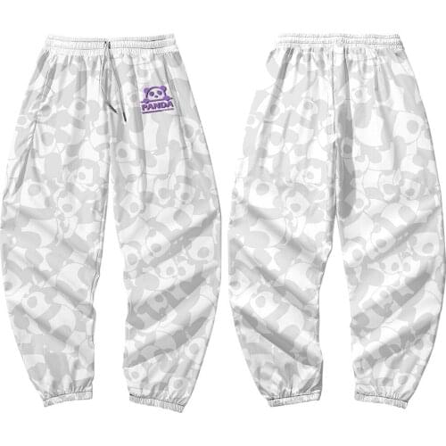 Cute Panda Printed Men Japanese Pocket Cargo Pants Joggers Harajuku Harem Pants Sweatpant Hip Hop Trousers Plus Size 6XL