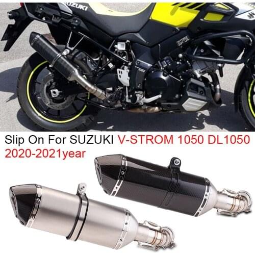Slip On For SUZUKI V-STROM 1050 DL1050 2020 2021 Motorcycle Exhaust Escape Modify Middle Tube Link Pipe Connection 51mm Muffler