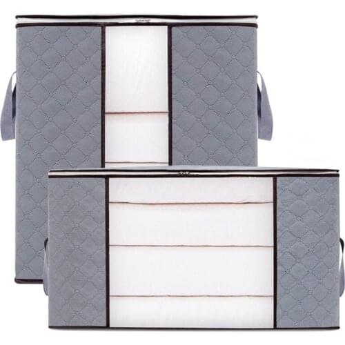 Large Capacity Clothes Storage Bag with Reinforced Handle, Thick Non-woven Fabric Organizer for Comforters, Blankets, Bedding