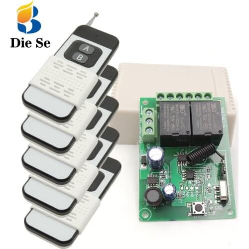 433MHz Universal Wireless Remote Control DC 12V 24V 10Amp 2CH rf Relay Receiver and Transmitter DIY Motor wireless controller