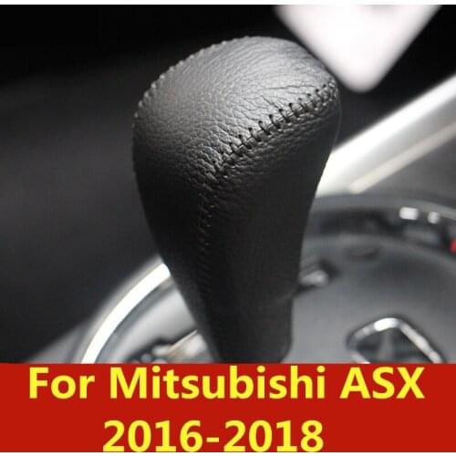 Top quality Universal Manual Leather Shifter Shift Knob Cover Stitch Shifter Lever car styling For Mitsubishi ASX 2016-2018
