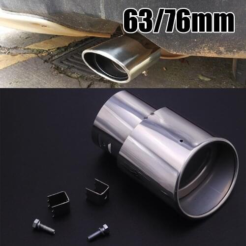 JEAZEA 63mm/76mm Universal Stainless Steel Exhaust Muffler Tip Pipe End Car Styling Accessories Fit for Honda CRV CR-V Nissa