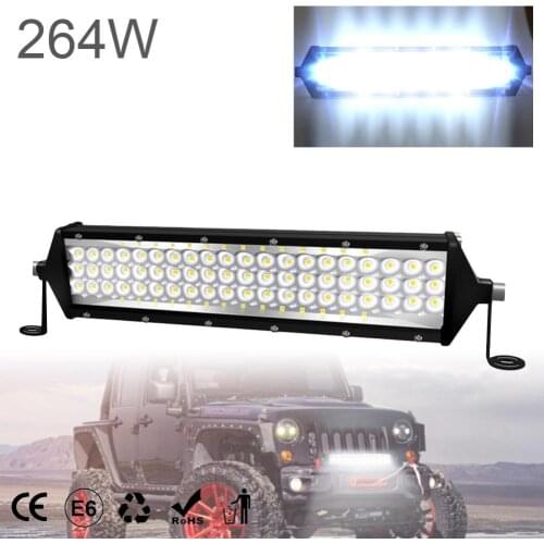 Universal 12 Inch 264W 5 Row LED Light Bar Waterproof Off Road Driving Led Work Light Bar Combo Beam for Car Tractor Boat Truck