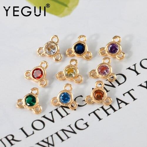 YEGUI M973,jewelry accessories,zircon,18k gold plated,copper metal,hand made,jump rings,jewelry making,diy earrings,20pcs/lot
