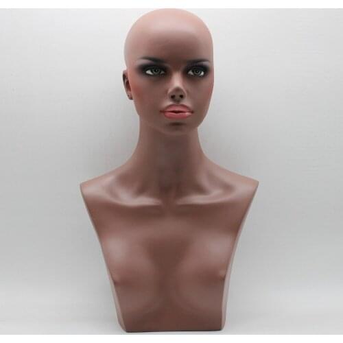 Female Realistic Fiberglass Mannequin Head Bust Sale For Wig Jewelry And Hat Display