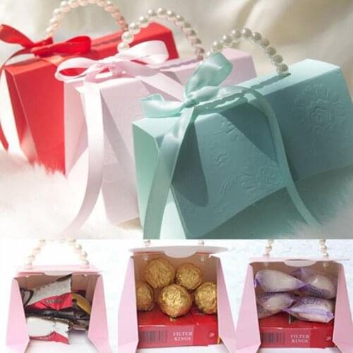 1set Portable Party Wedding Favor Gift Boxes Chocolate Treat Candy Gift Bag Baby Shower Birthday Party Decoration