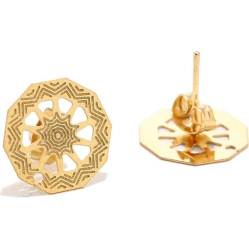 10PCS /lot new style gold tone Earring Studs Earring Posts Stud Earrings with Hole for DIY Making Findings