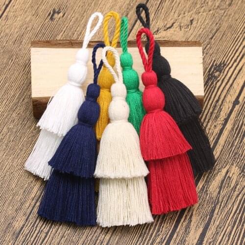 12cm Cotton Tassel Double Layer Fringe Hanging Tassel Rope Sewing Curtain Garment Home Decoration Jewelry Craft DIY Accessories
