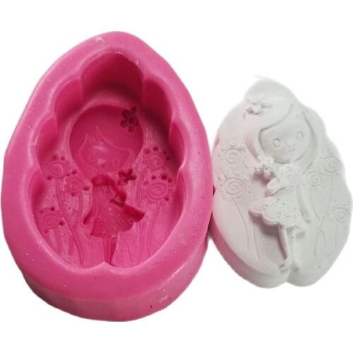 3D Cute Silicone Children Baby Mold DIY Girl Baby Cake Mold Cake Decoration Tools Fondant Silicone Mold K213