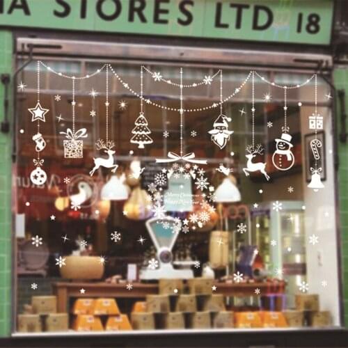 New Year Window Glass PVC Wall Sticker Christmas DIY elk Wall Stickers Home Decal Christmas Decoration For Home Supplies