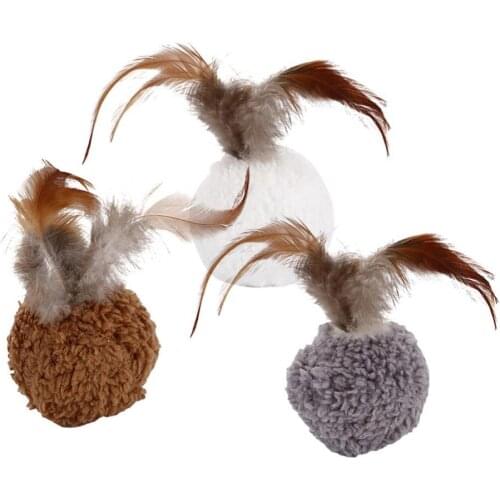 5Pcs Soft Catnip Ball Feather Pet Cat Toys Kitten Chew Bite Interactive Tease Toy mascotas cat accessories gatos accesorios