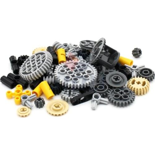55pcs/lots MOC High-tech Series Parts Compatible with Car Model Building Blocks Set Multiple Gears Group Bricks Toys for Kid Boy