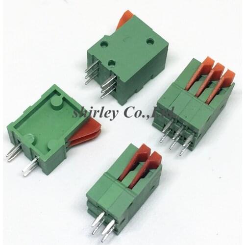 Free shiiping NEW 100PCS KF141V 2Pin+3Pin Can be spliced terminals 2.54mm Pitch Straight PCB Spring Teminal Block Connector