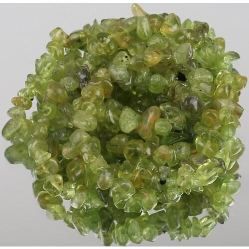 5-8mm Natural Irregular Freeform Green Peridots Crystal Chips Stone Gravel Beads For Jewelry Making DIY Bracelet Necklace 33"