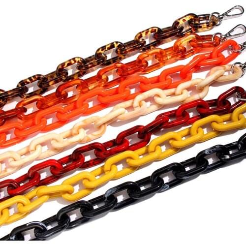 JUST FEEL Bohemia Multicolor Acrylic Resin Keychain Fashion Long Wide O-shaped Chain Keychain Women Punk Clothing Accessories