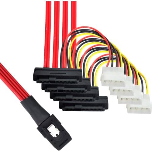 CY LSI / 3Ware Molex mini SAS SFF-8087 to SFF-8482 and power x4 SAS cable 1M