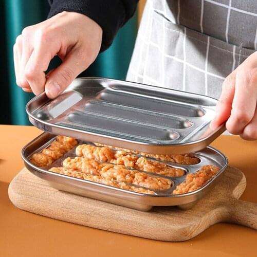 1 Set) 304 Stainless Steel Homemade Ham Sausage Mould, BPA Free Hot Dog Mold for Oven and Microwave R7UB