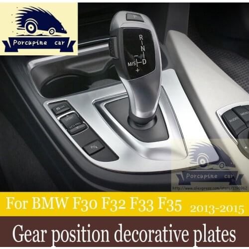Car Style ABS Gear Shifter Cover Panel Frame Trim Decoration For BMW 3 4 Series F30 F32 F33 2013 2014 2015 chrome stick