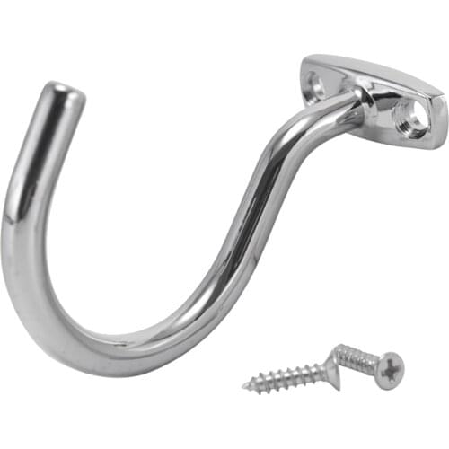 Chrome Billiard Snooker Table Cue Hook to Hold Bridge Stick or Pool Rack with 2 Mounting Screws
