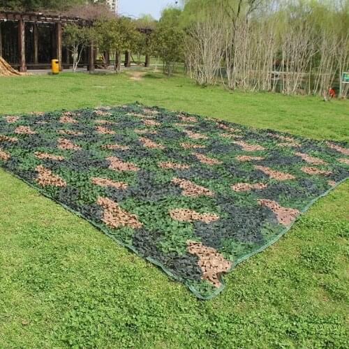 WELEAD Large Size Reinforced Camouflage Net Woodland 3-Colors Military Garden Shade Sun Shelter Gazebo Awnings Pergola 6x6M 7x7M