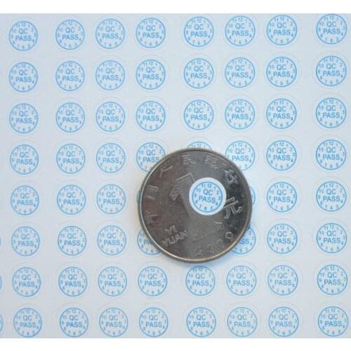 Adhesive Lable Sticker Custom Label Sticker QC PASSED Stickers 540pcs/lot Blue Font Roundl Fragile Label Shredded Warranty Label