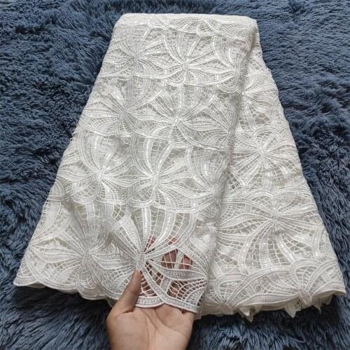 Bridal Material Guipure Cord Laces High Quality Soft Water Soluble African Lace Fabric with Sequins For Wedding Dress jlo52